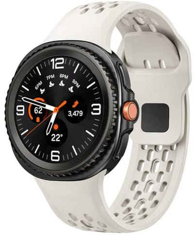 By Qubix - smartwatch bandje - Compatible Samsung bandje - Ultimate sport edition band - Sterrenlicht - Geschikt voor Samsung Galaxy Watch 9 (40/44mm) - Watch 8 (40/44mm) - Watch 8 Classic (46mm)