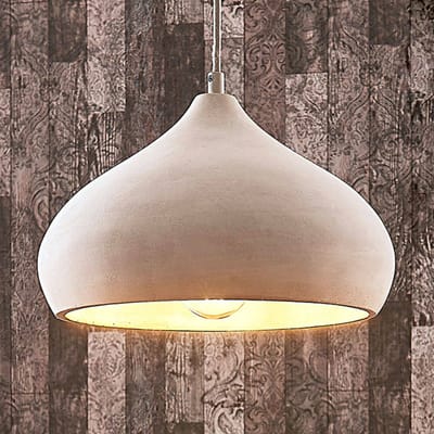 Lindby - hanglamp - 1licht - Beton, metaal - H: 18 cm - E27 - betongrijs