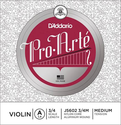 D'Addario J5602-34M violin string A-2 3/4, aluminum wound