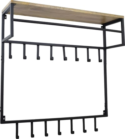 LOFT42 Petri XL Kapstok - 15 haken - Metaal - Zwart - 100x105x30