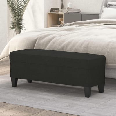 Zitbank - Schoenenbank Kruk - Extra zitplaats creëren - Dikke schuimvulling - 100 x 35 x 41 cm - Zwart