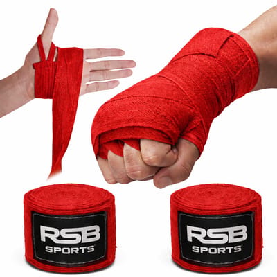 RSB Sports Bandage Boksen 450 cm - Handwraps - Paar - Rood