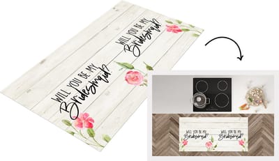 Keukenloper - Loper keuken - Bloemen - 'Will you be my bridesmaid?' - Quotes - Spreuken - 120x60 cm - Keukenloper vinyl
