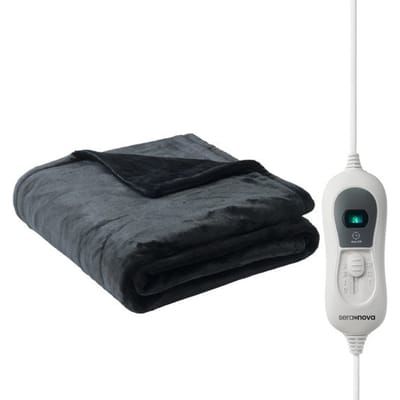 Seranova Elektrische Deken Light - 160x120 cm - 1 persoons Warmtedeken - Dubbelzijdig Fleece - Knuffeldeken - Grijs