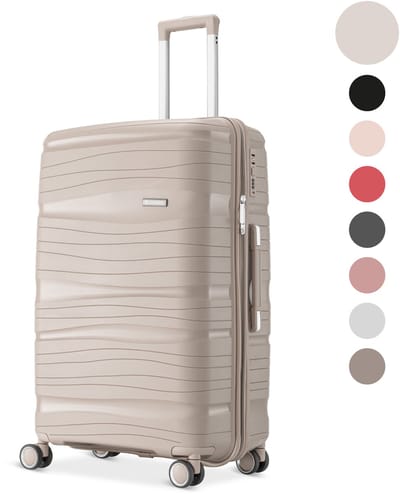 SKYCASES Travel One – 24-inch Medium Reiskoffer – Cijferslot – 41x24x69 cm – 68L – Lichtgewicht, Waterdicht & Duurzaam – Beige