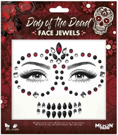 Moon Creations - Moon Terror - Day Of The Dead Gezicht Diamanten Sticker - Multicolours