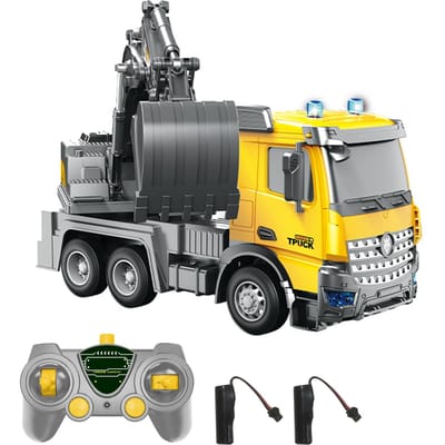 Afstandsbediening Sprinkler Sanitair Speelgoed 1/14 Elektrische Afstandsbediening Sprinkler Sanitair Vrachtwagen 2 battery geel