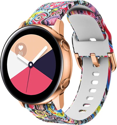Cadorabo Silicone bandje 22mm geschikt voor Samsung Galaxy Gear S3 / Gear 2 in Print Design KLEURRIJKE VORMEN - Vervangingsmanchet geschikt voor Huawei Watch GT geschikt voor Watch 2 Pro geschikt voor Ticwatch Pro enz.