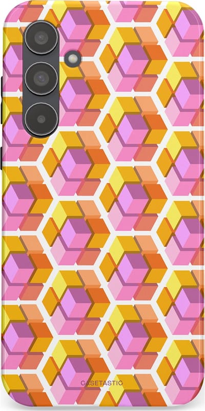 Casetastic Hoesje Geschikt voor Samsung A55 - Stijlvolle Beschermende Duo-layer Case - Pastel Hex Kunst