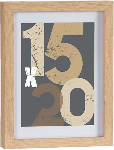 Houten fotolijst - bruin - 18 x 24 cm - fotolijstje - met passe-partout - decoratie