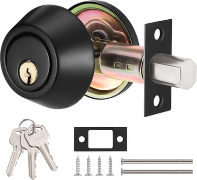 Deurslot Set - Cilinderslot Veiligheid - Voordeur Beveiligen - Verstelbare Backset - 35-50mm Deurdikte - Zwart