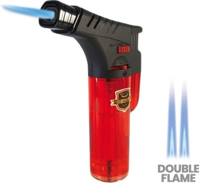 Tobaliq Double Torch Stormaansteker – Dubbele Jetflame – Windproof & Navulbaar – Krachtige Gasbrander voor Vuurwerk, BBQ, Open Haard & Kooktoepassingen