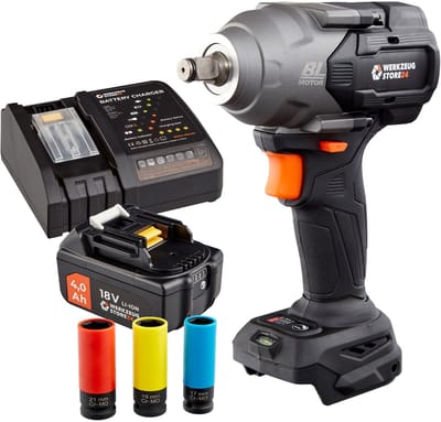 WS24 Accu-slagmoersleutel WDS 18V 1/2" 950 NM / 1x 4,0 Ah Accu + Snellader incl. doppen