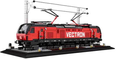 Reobrix 66019 Vectron trein retro classic bouwset | Locomotief city miniatuur modelbouw | Technische educatief creator speelgoed ideas bouwpakketten voor expert volwassenen & kinderen | Niet geschikt voor Lego rails | Bouwdoos met 1889 bouwstenen