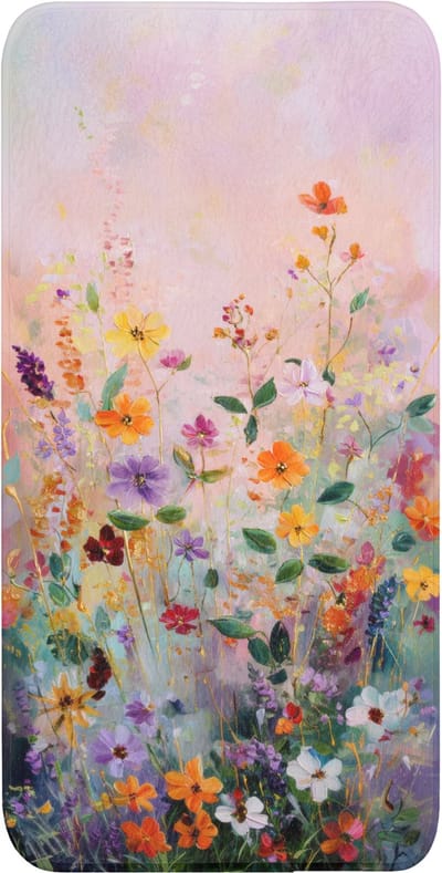 WC mat 60x120 cm - Antislip - Schilderij - Bloemen - Abstract - Kleurrijk - Toiletmat - Vloermat - Douchemat - Toilet tapijt - Toiletmatten