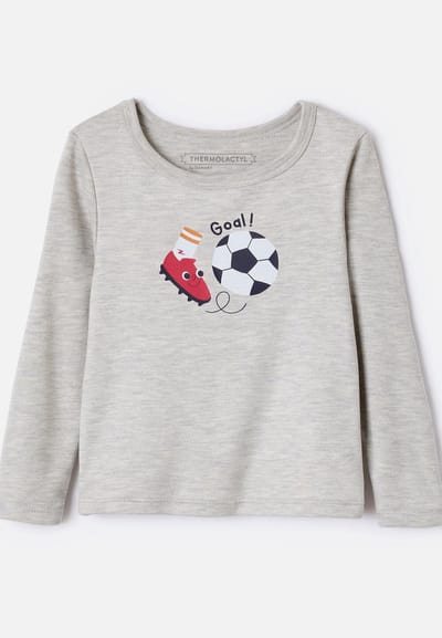 Damart - Thermolactyl T-shirts met zeefdruk voor kinderen - Kinderen - Grijs - 8 JAAR