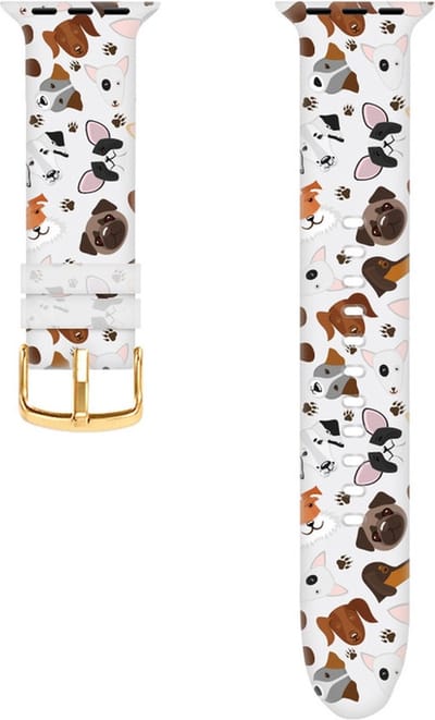 Siliconen bandje - geschikt voor Apple Watch series 1/2/3/4/5/6/7/8/9/10/11/ SE (1,2,3) / Ultra (1,2,3) met maat 44 mm / 45 mm / 46 mm / 49 mm - pet print