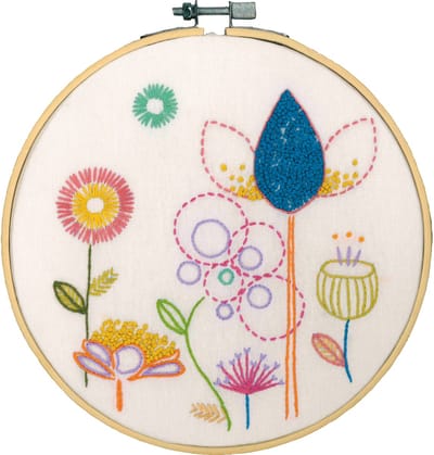 Vervaco - Borduur kit met borduurring Stylish Florals - PN-0222458 - Borduren - Borduurpakket - Borduurpakket volwassenen - Borduurpakket kind