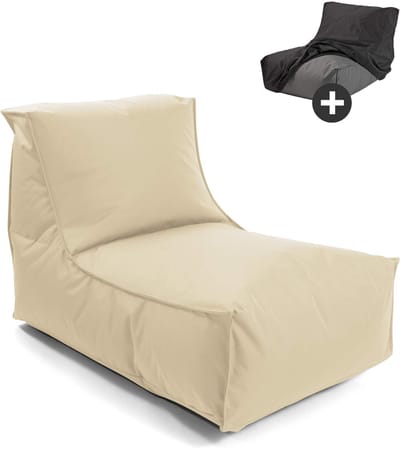 mokebo Zitzak met beschermhoes voor kinderen & volwassenen 'Der Sundowner', Bean Bag met vulling, ook als ligkussen in Beige