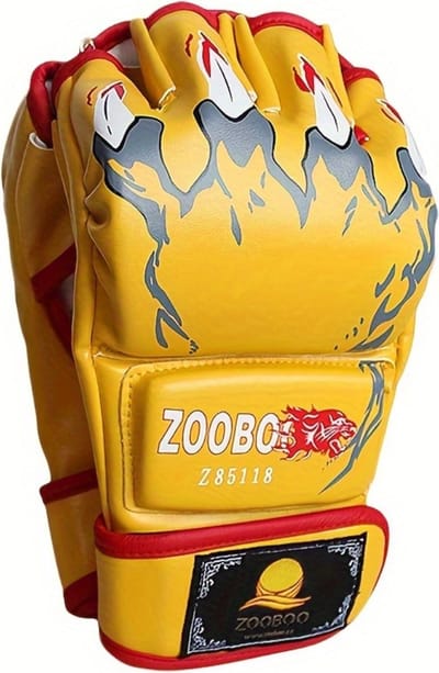 Bovista MMA Handschoenen - Gloves - Sparring Handschoenen - Heren - Dames - Grappling - Bokshandschoenen - Vecht Handschoenen - Geel