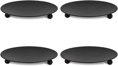 Set van 4 Kandelaarhouders van 10 cm, IJzeren Kaarsplaten voor Pilaar- en Decoratieve Kaarsen, Perfect voor Bruiloften, Feesten en Thuisdecoratie