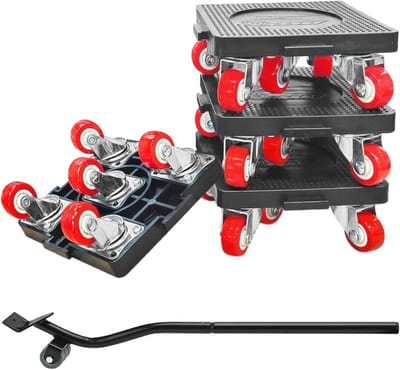 Meubelroller Set - Verhuishulp - Zwaar Verplaatsen - 360 Graden Draaibaar - 400kg Capaciteit - Zwart