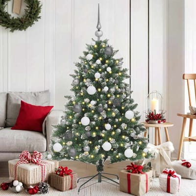 vidaXL Kunstkerstboom Groen 120 cm PVC en Plastic en Staal