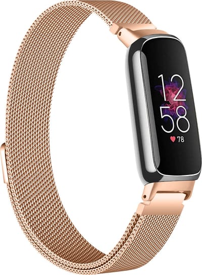 Milanees Smartwatch bandje - Geschikt voor Fitbit Inspire 3 Milanese band - rosé goud - Strap-it Horlogeband / Polsband / Armband