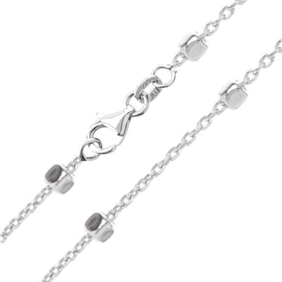 Cavill - 925 Sterling Zilver Ketting - Gerhodineerd - Fijne Schakelketting 45 cm - Elegante, Delicate Zilveren Ketting met Karabijnsluiting