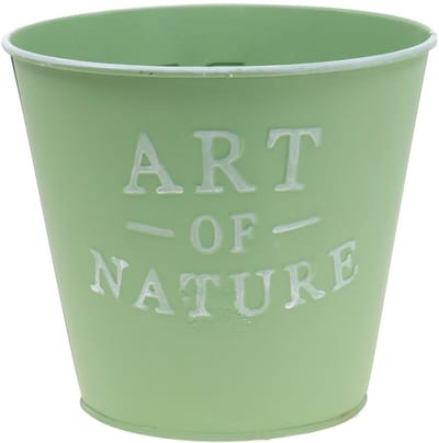 Zinken bloempot, mintgroen, Ø15cm, H13,5cm
