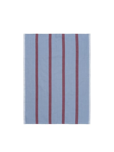 Ferm Living Hale Theedoek - faded blue/burgundy