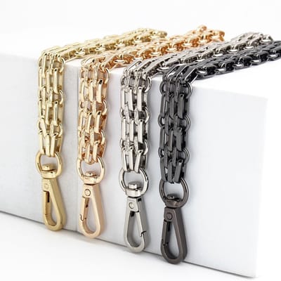 Metalen Tas Ketting - Schoudertas Riem - DIY Projecten - Met Karabiners - 30cm Lengte - Zilverkleurig