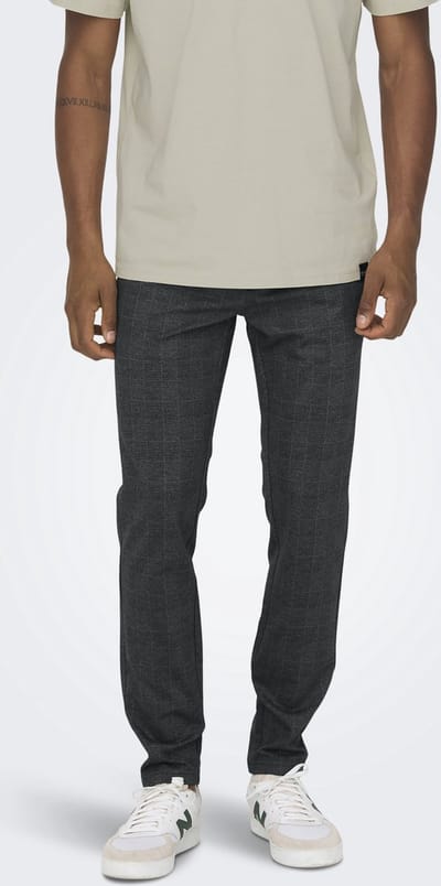 Only & Sons Broek Onsmark Slim Check Pants 9887 Noos 22019887 Olive Night Mannen Maat - W36 X L32