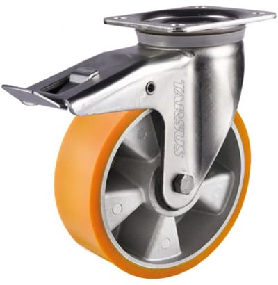 Zwaarlast zwenkwiel met rem 160 mm 700 kg PU dubbel gelagerd - TARSUS