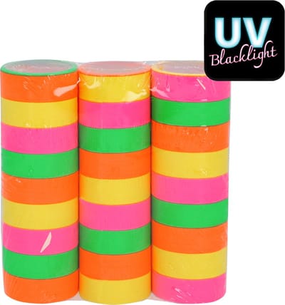 Boland - Set 3 papieren serpentines Neon UV Neon - Verjaardag, Kinderfeestje, Carnaval - Neon