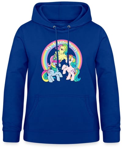 My Little Pony Retro Kleurige Ponys Met Regenboog Hoodie Dames