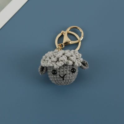 Schattige Schapen Serie Haak Sleutelhangers Handgemaakt Breien Alpaca Poppetje Sleutelhanger Voor Tas Hanger Gebreide Sleutelhangers Op Maat Gemaakte Accessoires gray