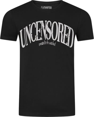 riverso Heren T-Shirt RIVLeon regular fit Zwart S Ronde Hals Volwassenen - gemaakt van 100% katoen