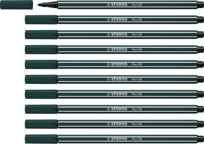 STABILO Pen 68 - Premium Viltstift - Aardegroen - Doos 10 stuks