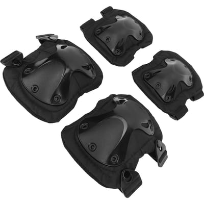 Tactische Knie Elleboog Beschermende Pads Gear Set Professioneel voor Buitensporten Skaten Constructie black