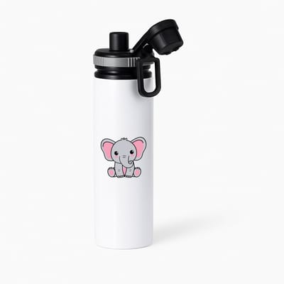 Hacebo® - Olifanten waterfles met draaidop grijs - Olifant - Dieren liefhebbers - Dierentuin - zoogdieren - ollie - water fles - 850ML