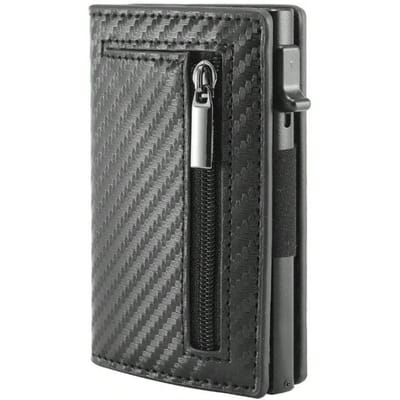 Le Nouveau Portefeuille pour Homme Fait Éclater Automatiquement la Boîte à Cartes de Crédit, Sac Ultra-fin Anti-vol RFID pour Cartes à Glisser Carbon fiber multicolore