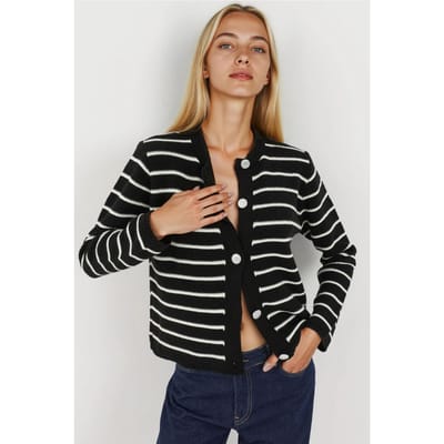 Geknoopte Gestreepte Cardigan