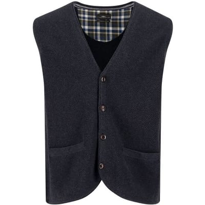 Fynch-Hatton Buttoned Vest Cotton Wool Charcoal / male