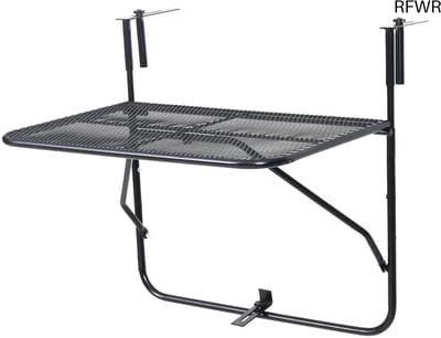 RFWR® Balkonhangtafel - Wandklaptafel - Stabiele Klaptafel - Robuust Staal - Zwart - 60 x 40 cm