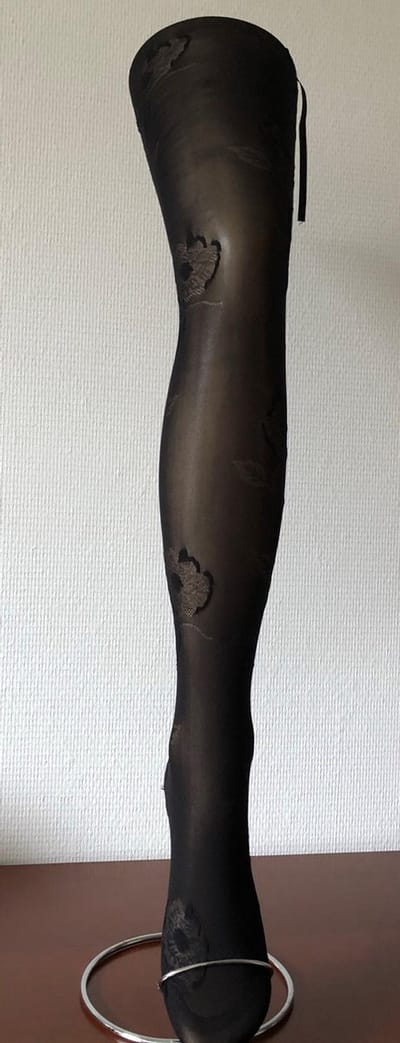 Clio Hold Ups - Hold Up Kousen - Stay Up - Dikke - Opaque - Microfiber Flower - 60 Den. - T2/3 - M/L - Zwart