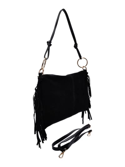 Isabella Rhea Zwart Rundleer Tas