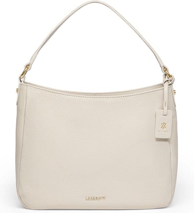 Lazarotti Leren Schoudertas Bologna Leather Hobo Creme White Crème