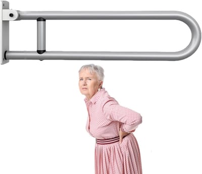 Veiligheidsbeugel Badkamer - Steunbeugel Toilet - Extra Stabiliteit - Opklapbaar U-Vormig - 60x20cm