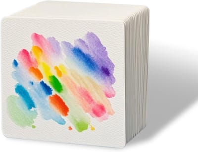 Vierkante Watercolor Papier Bladen 10x10cm - 50 Stuks Dikke Katoenen Bladen voor Schilderen, Kunstenaars en Studenten